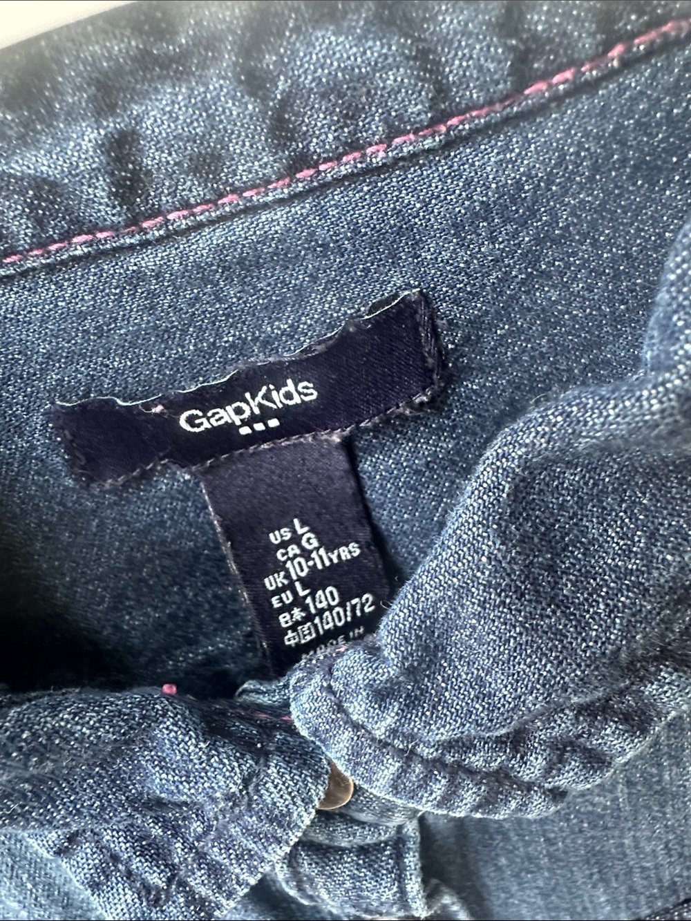 GAP Girls Denim Button-Down Shirt with long Cardigan - Picture 2 of 10